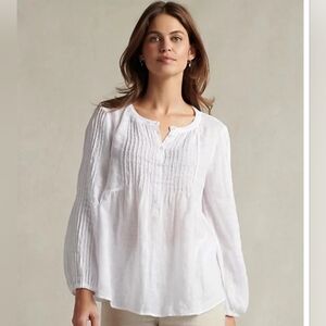 White Linen Top NWOT